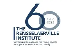 Logo for The Rensselaerville Institute's 60th anniversary, 1963-2023.