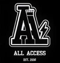 Black and white logo with 'All Access' text and a lightning bolt.